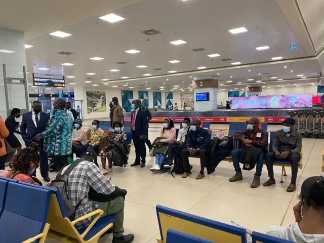 Ghana student arrive from Ukraine