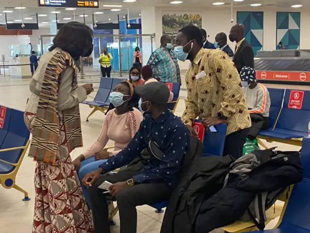 Ghana student arrive from Ukraine