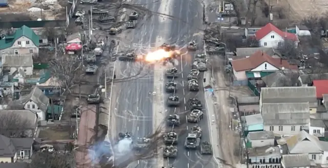Drone görüntüleri, tank saldırısı