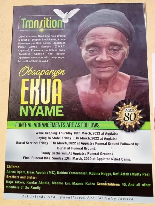 Ekua Nyame be one of de victims of de explosion