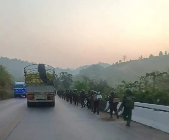 Myanmar Military Troops, New Asia Road, Kayin State, March 12