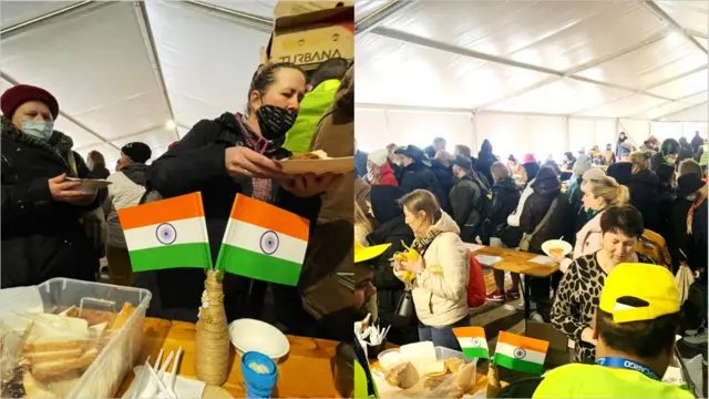పోలాండ్ సరిద్దులో భారతీయుల అన్నదానం