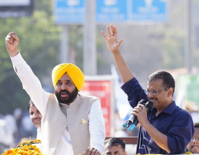 भगवंत मान और अरविंद केजरीवाल