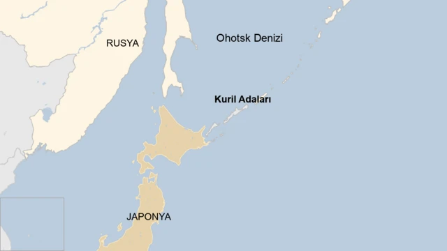Rusya, Japonya arasındaki ihtilaflı Kuril adalarının haritası