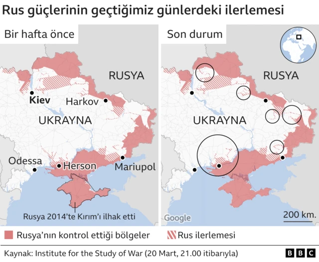 Rusya'nın Ukrayna'da ilerlemesi