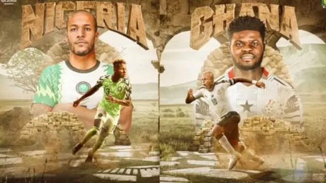 Foto wey show Nigeria and Ghana players