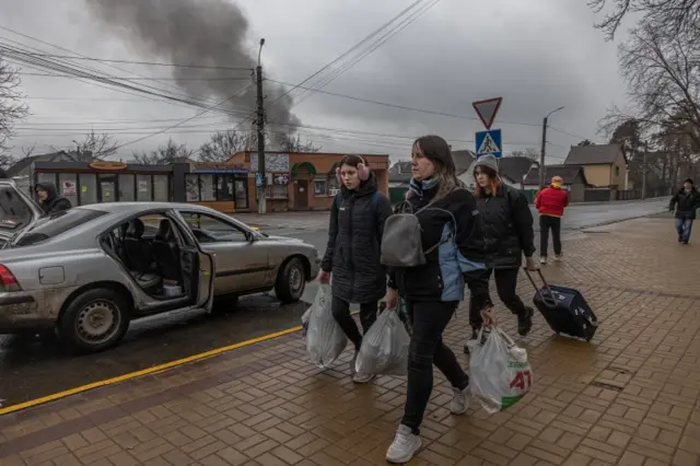 Cảnh ở thành phố Irpin, tỉnh Kyiv, Ukraine, ngày 3 tháng 3 năm 2022