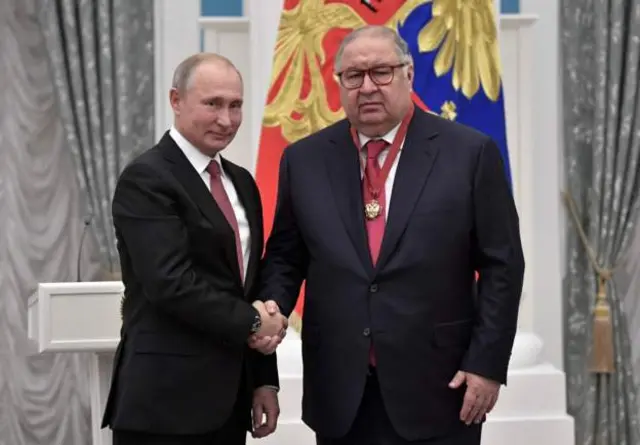 Alisher Usmanov with Vladimir Putin in 2018
