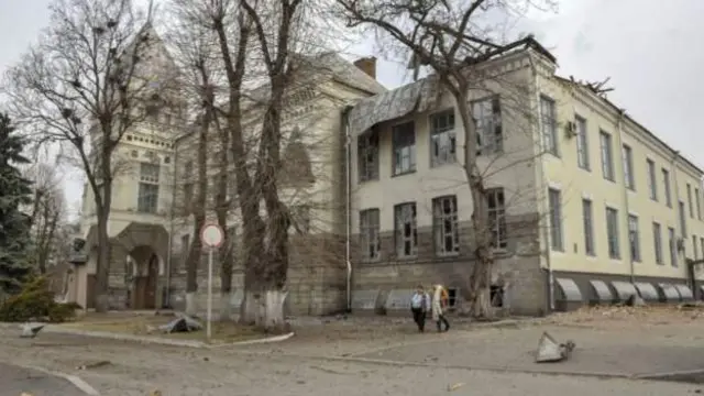 Çernihiv’de zarar gören tarihi bir bina