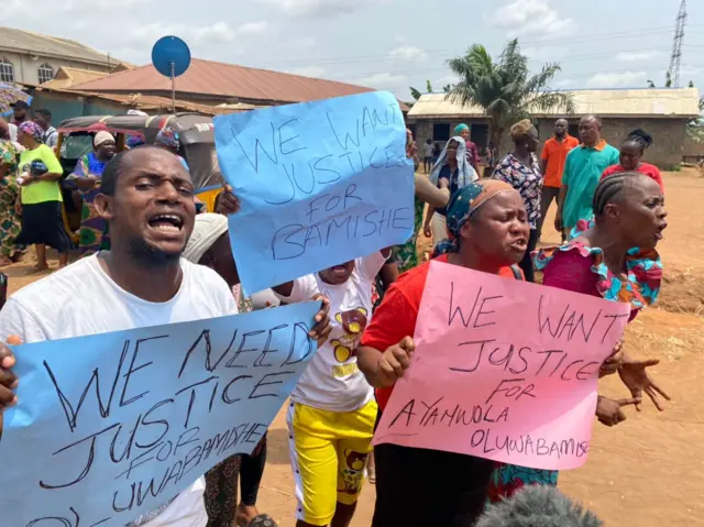 Protest over killing of 22 year-ol Bamise for Ayobo area of Lagos