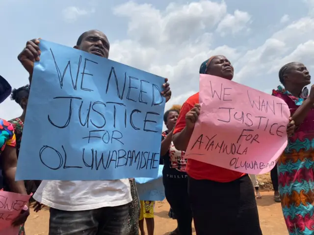 Protest over killing of 22 year-ol Bamise for Ayobo area of Lagos