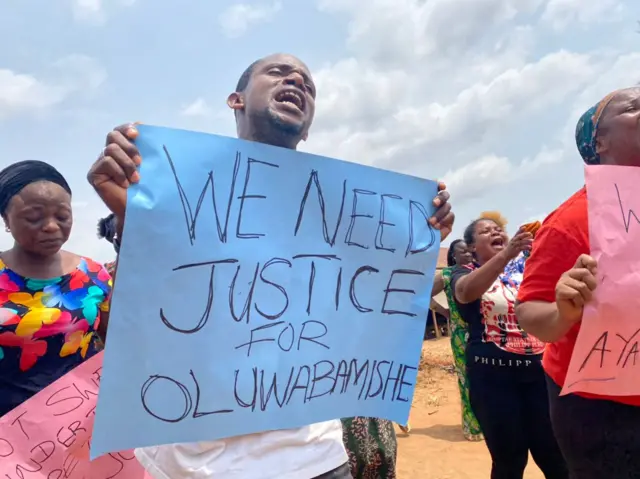 Protest over killing of 22 year-ol Bamise for Ayobo area of Lagos
