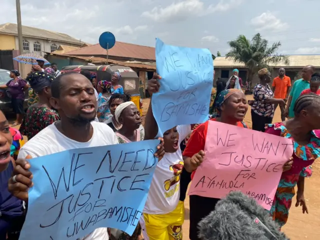 Protest over killing of 22 year-ol Bamise for Ayobo area of Lagos