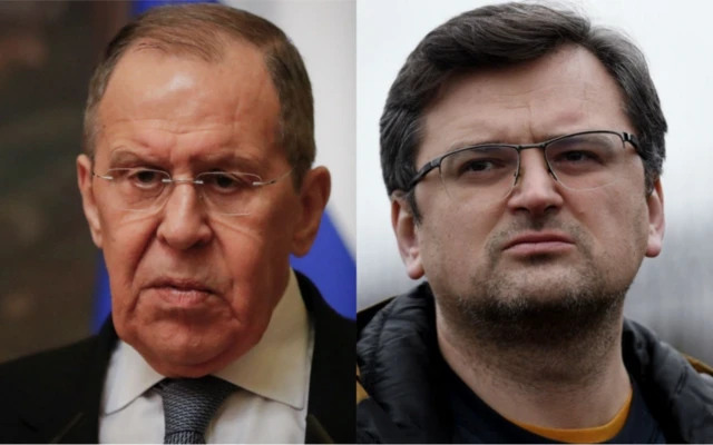 रूस के विदेश मंत्री सर्गेई लावरोव और यूक्रेन के विदेश मंत्री दिमित्रो कुलेबा