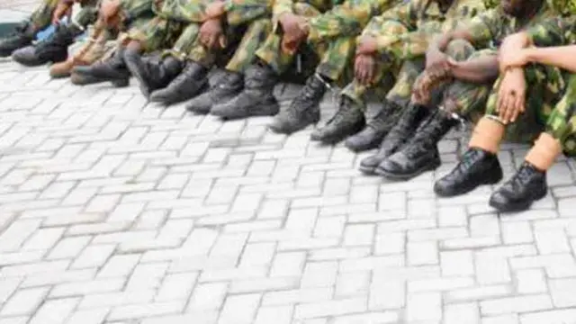 The army released photos of the detained suspects in military fatigues