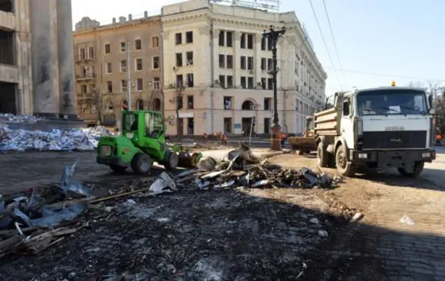 The pies were handed out in the Kharkiv region, Ukraine said
