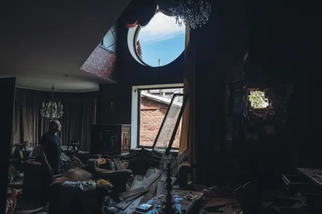 Разрушенный дом в Харькове