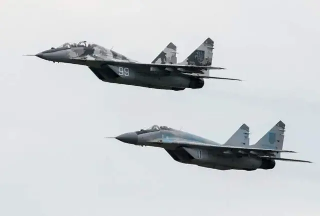 Two Ukrainian MiG-29 fighter jets in 2016 (File image)