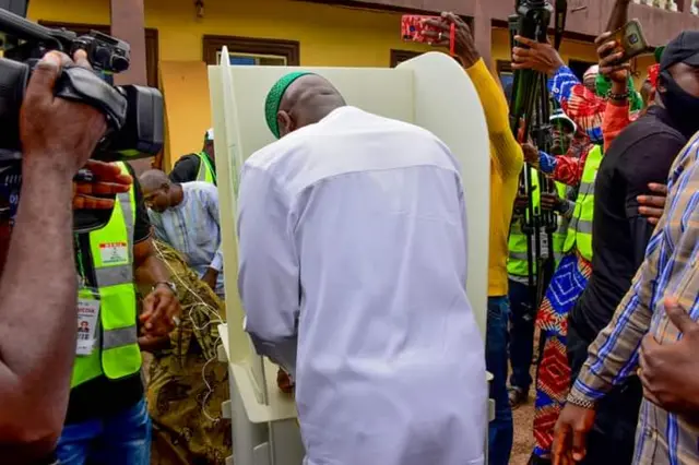 APC candidate earlier on voting at his polling unit