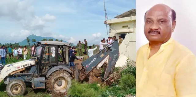 అయ్యన్నపాత్రుడు ఇంటి గోడ కూల్చివేత