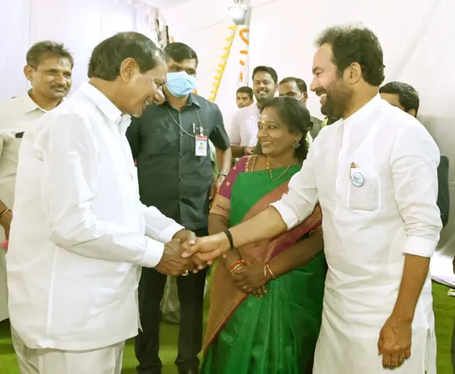 తెలంగాణ ముఖ్యమంత్రి కేసీఆర్, గవర్నర్ తమిళిసై, కేంద్ర మంత్రి కిషన్ రెడ్డి