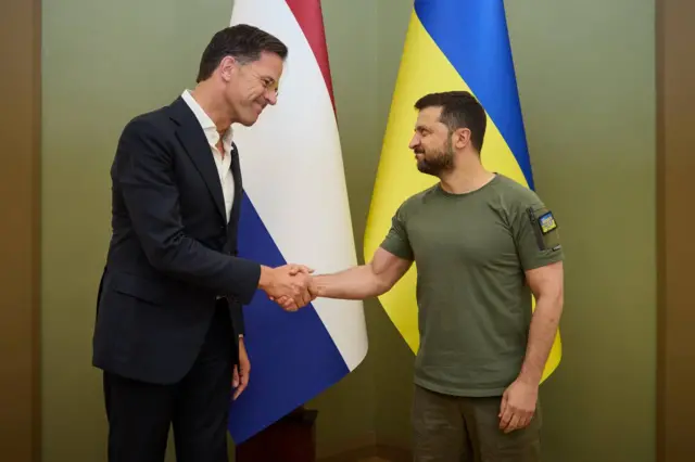 Марк Рютте и Владимир Зеленский в Киеве