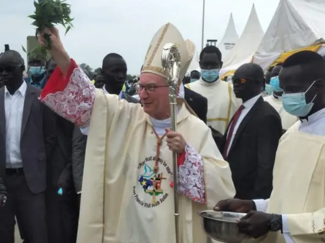 Kardinali Pietro Parolin, pichani nchini Sudan Kusini, anasema Kanisa tayari linapatanisha nchini Ukraine