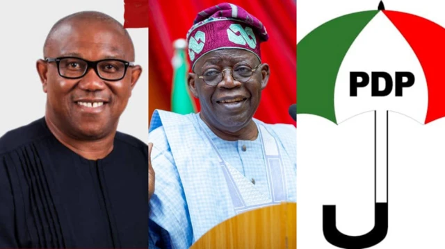 Photo Tinubu,Obi na PDP