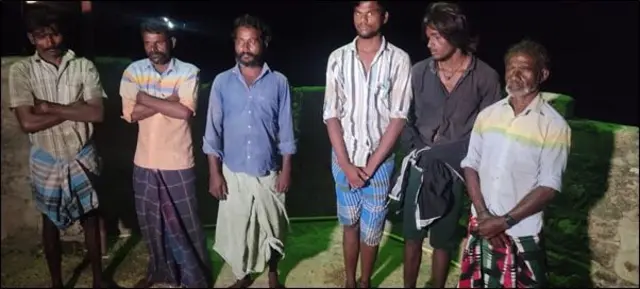 கைது செய்யப்பட்ட ராமேஸ்வரம் மீனவர்கள்