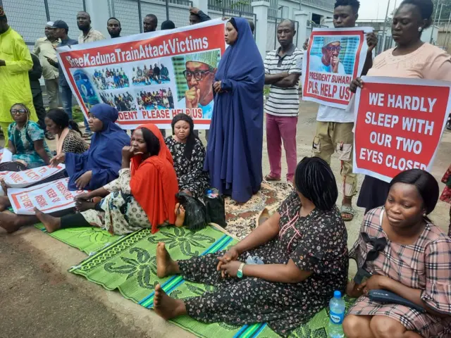 Abuja-Kaduna train victims families protest