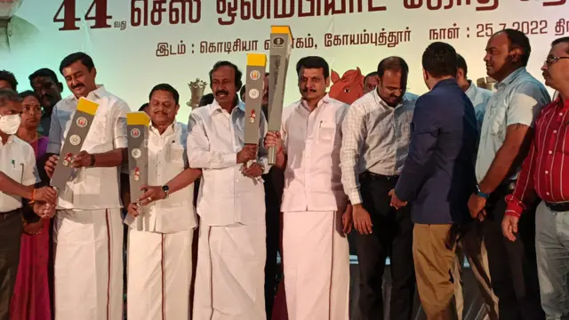 கோவை வந்த ஒலிம்பியாட் ஜோதி