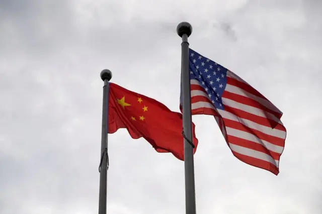 China and United States flags