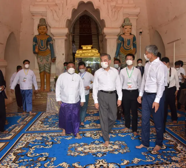 ပုဂံမှာ စစ်ကောင်စီနိုင်ငံခြားရေးဝန်ကြီး ဦးဝဏ္ဏမောင်လွင်နဲ့အတူ မြင်တွေ့ရတဲ့တရုတ်နိုင်ငံခြားရေးဝန်ကြီး ဝမ်ယိ