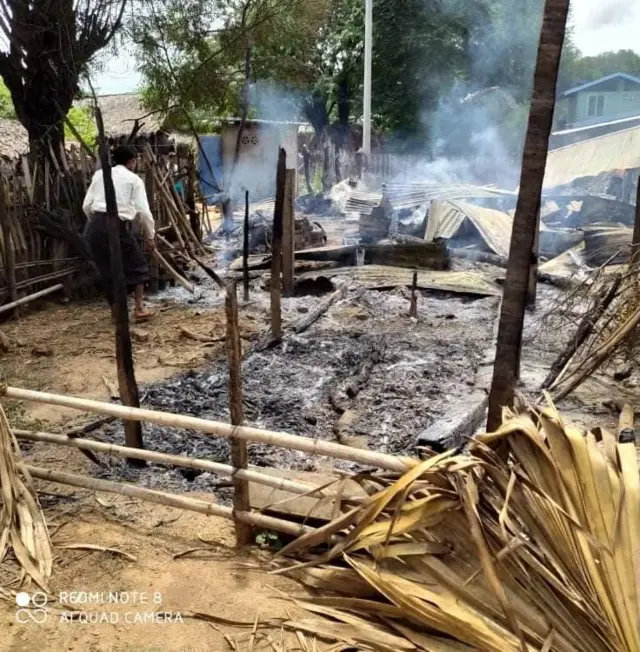 မြိုင်၊ ပခုက္ကူ စစ်ကြောင်းထိုးခံရ၊ မီးရှို့ခံရ
