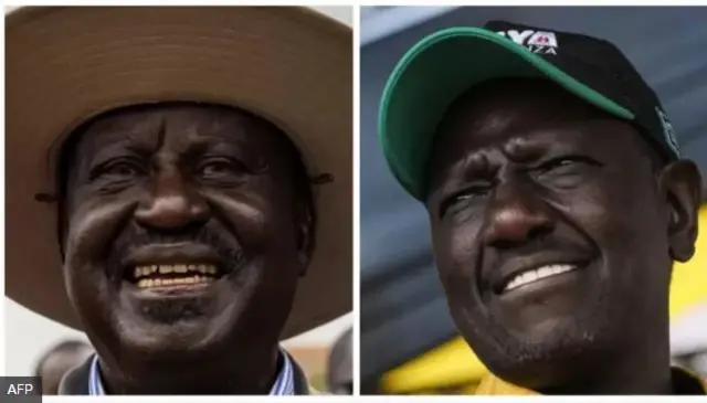 Rais mteule wa Kenya William Ruto na mpinzani wake Raila Odinga