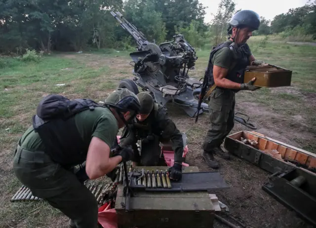 Украинские военные под Харьковом