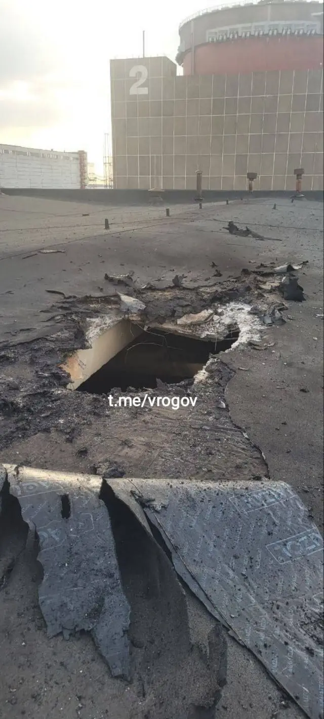 пробитая крыша спецблока ЗАЭС