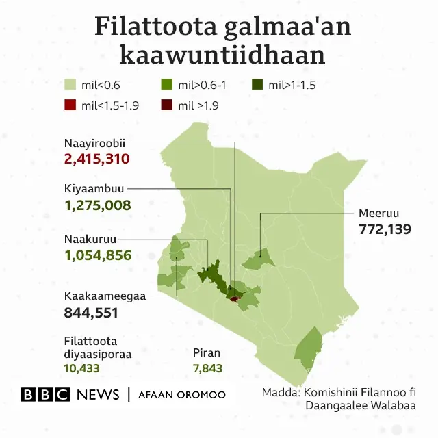 Magaalaa guddoo biyyattiitti namoonni miiliyoona 2.4 galmaa'aniiru