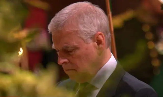 The Duke of York, Prince Andrew, closes his eyes during the vigil
