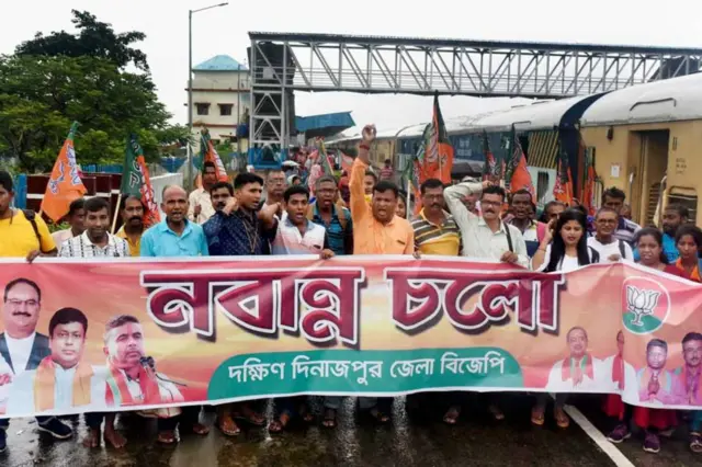 कोलकाता में बीजेपी का प्रदर्शन