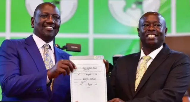 William Ruto onye akpọpụtara dịka onye mmeri na ntuliaka ahụ.