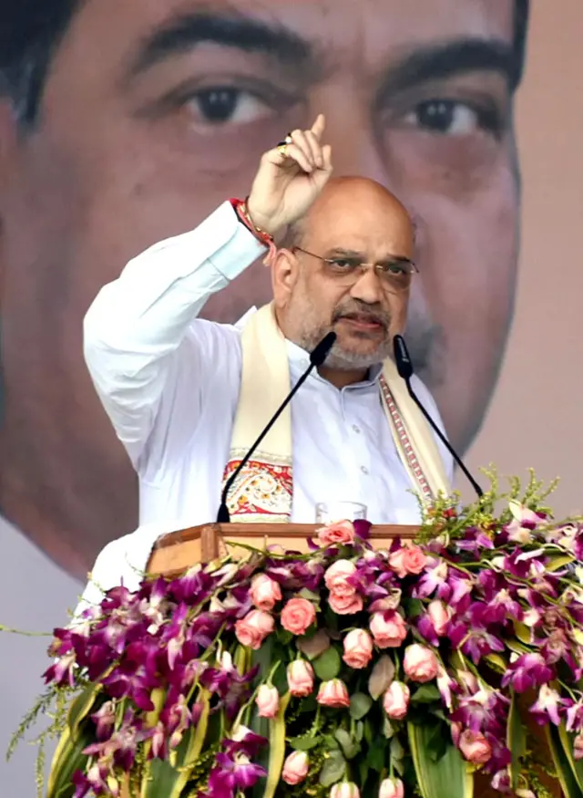 पूर्णिया में 'जन भावना महासभा' को संबोधित करते हुए अमित शाह