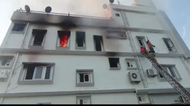 రేణిగుంటలో కొత్తగా నిర్మిస్తున్న ఆస్పత్రి భవనంలో అగ్ని ప్రమాదం