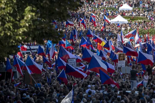 Прага, протест