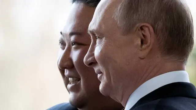 Російський президент Володимир Путін і північнокорейський керівник Кім Чен Ин