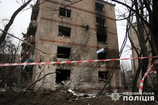 Пострадавший дом в Запорожье