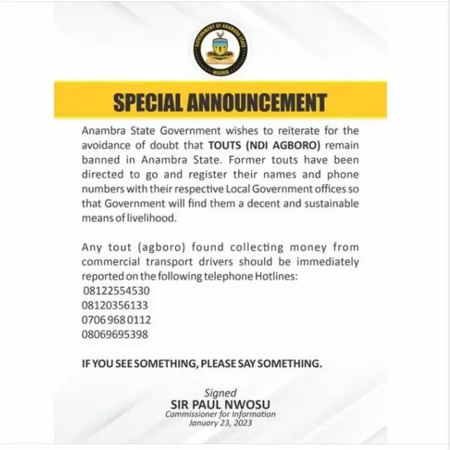 Ozi Gọọmentị Anambra steeti