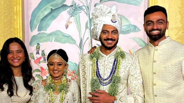 અક્ષર પટેલ, મેહા પટેલ અને જયદેવ ઉનડકટ