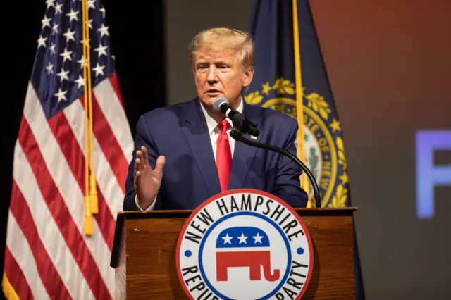 Дональд Трамп на митинге в Нью-Гемпшире