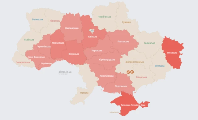 карта воздушной тревоги
